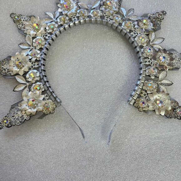 Silver Halo Crown Headband Goddess Headpiece - Picture 1 of 4